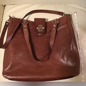 Etienne Aigner Burgundy Leather Shoulder Tote Bag